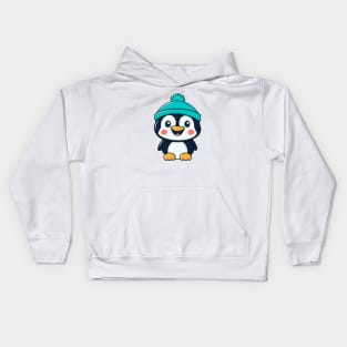 cute kawaii penguin Kids Hoodie